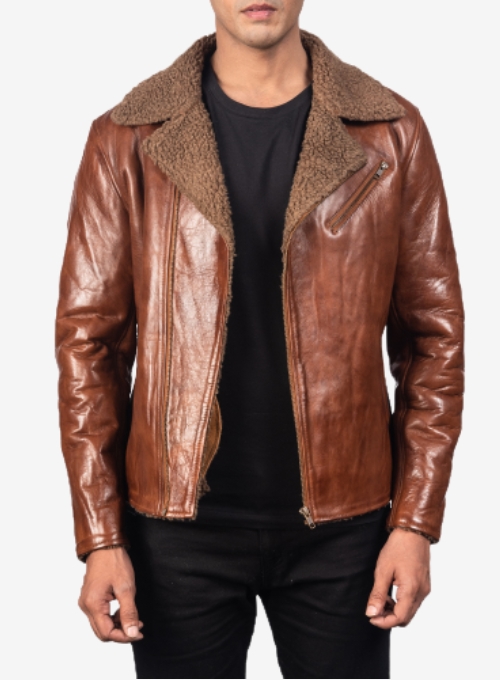 Men's-Brown-Sherpa-Leather-Jacket
