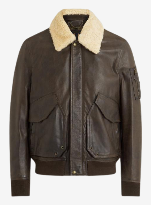 Men’s Black Brown Sherpa Leather Jacket – Lee Leather Jackets