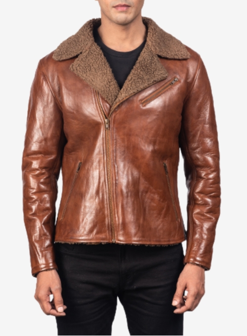 Men's-Brown-Sherpa-Leather-Jacket
