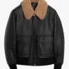 Men's Bomber Sherpa Collar Leather Jacket-LEE-Leather-Jackets-002