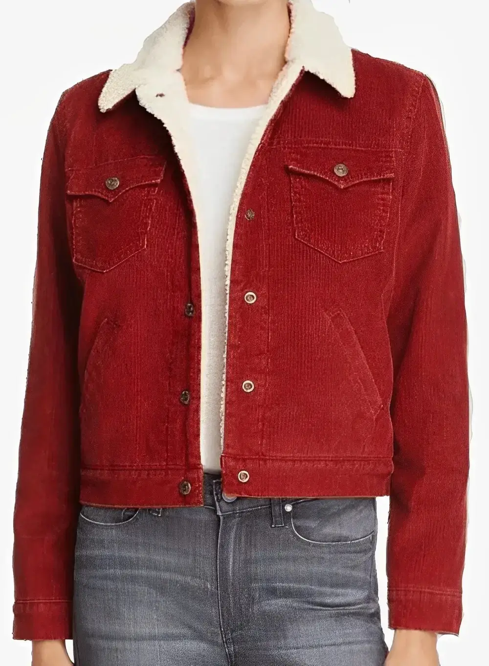 Stranger Things Nancy Wheeler Red Denim Jacket-LEE-Leather-Jackets-002