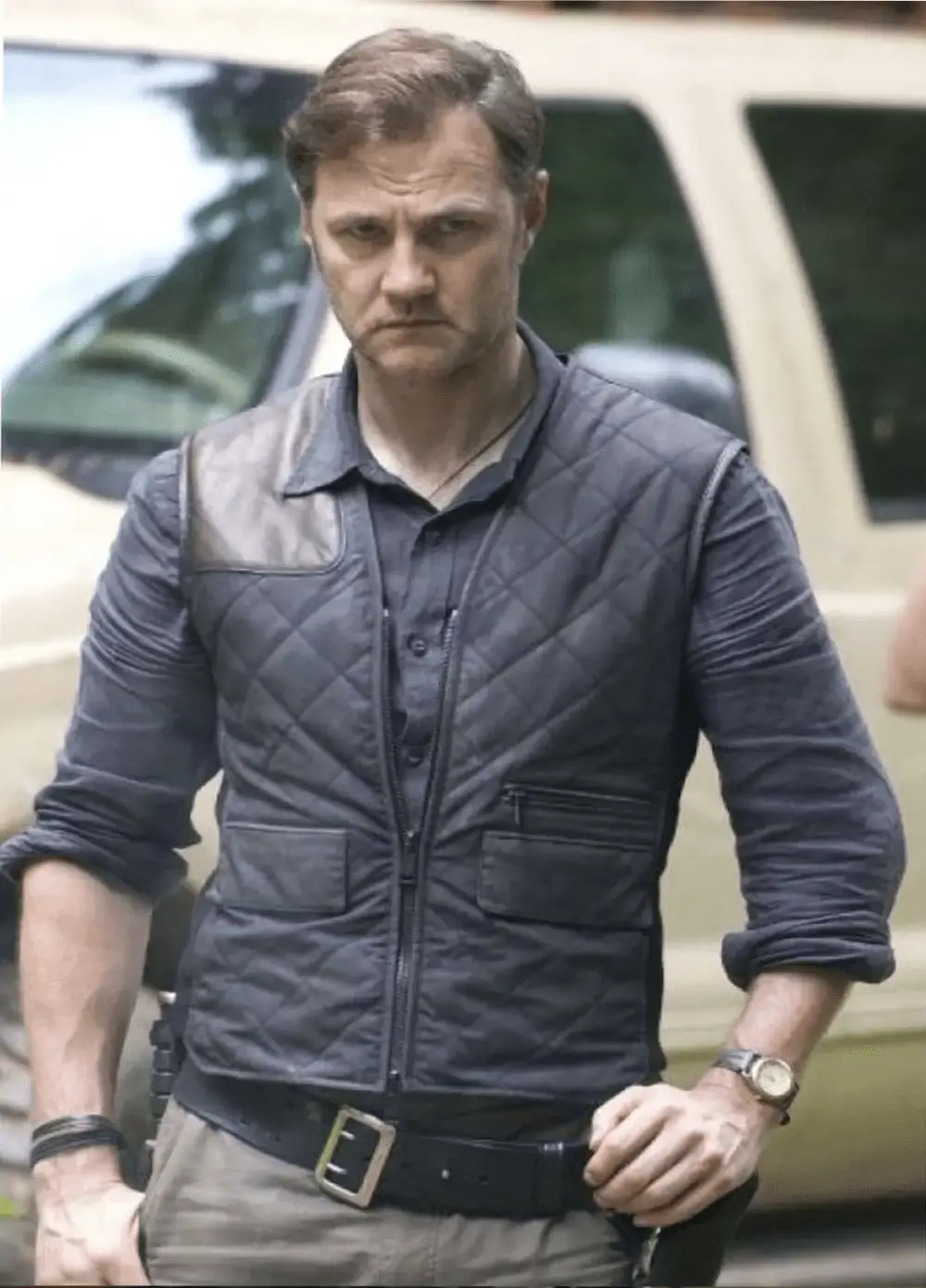 The-Walking-Dead-Governor-Black-Quilted-Vest-LEE-Leather-Jackets-003