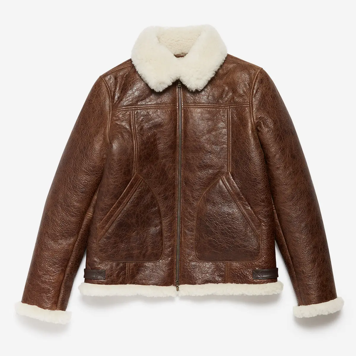 Men's Brown Aviator Shearling Leather Jacket