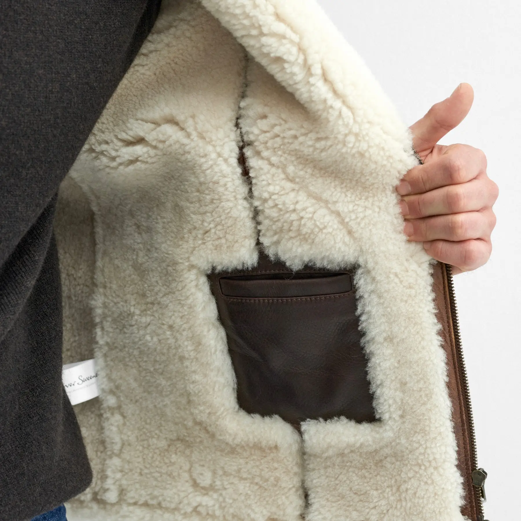 Men's Brown Aviator Shearling Leather Jacket