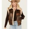 Women's Aviator Sherpa Leather Vest