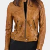 Women's Vintage Style Cafe Racer Jacket