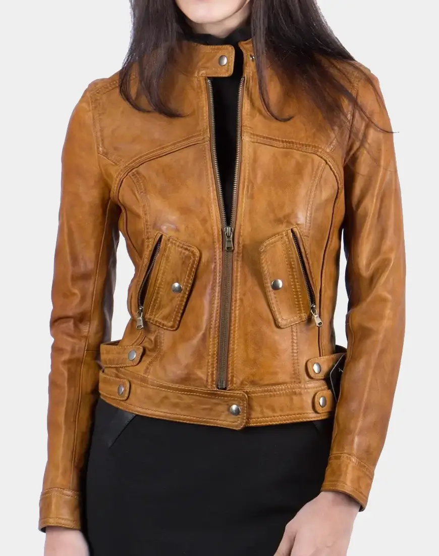Women's Vintage Style Cafe Racer Jacket