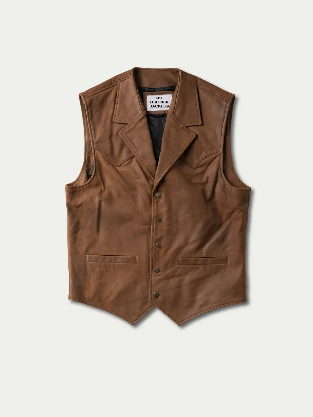 Men's Brown Western Leather Vest