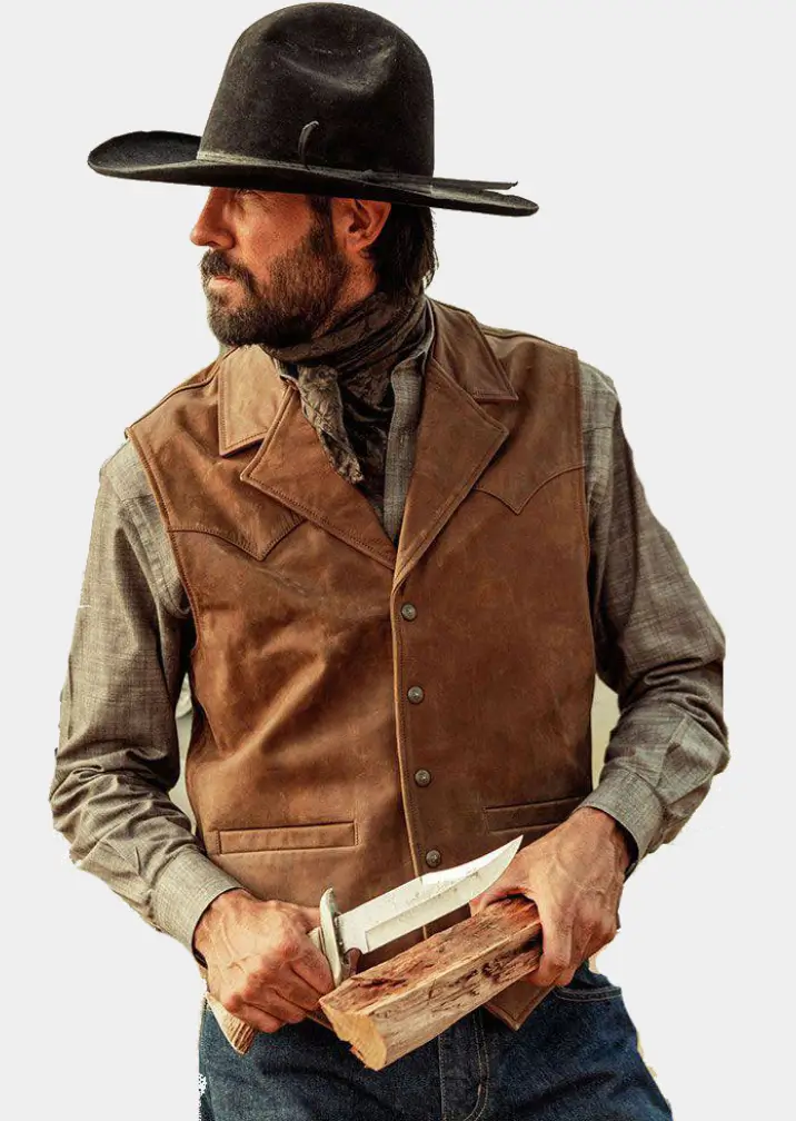 Men's Brown Western Leather Vest