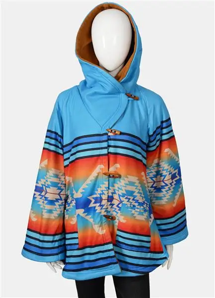 yellowstone-beth-dutton-blue-printed-coat