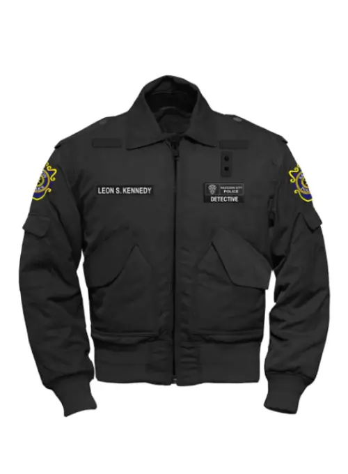 Leon-RPD-Black-Bomber-Jacket-Resident-Evil-Lee-Leather-Jackets