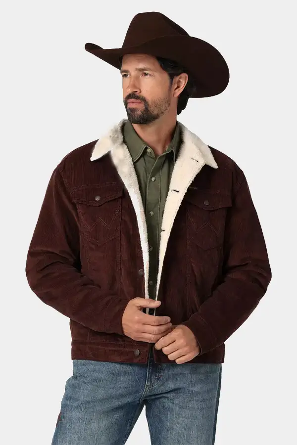 Men's sherpa-lined-corduroy-Western jacket