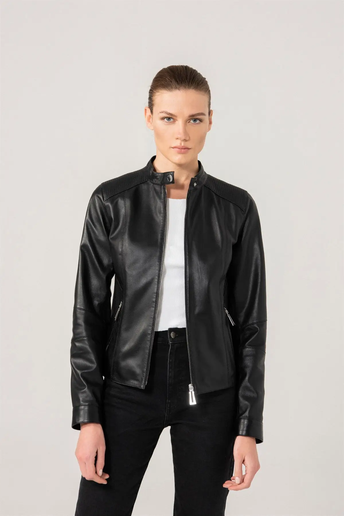 Women's Cafe Racer Leather Jacket