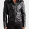 Men's Biker Cropped Leather Jacket