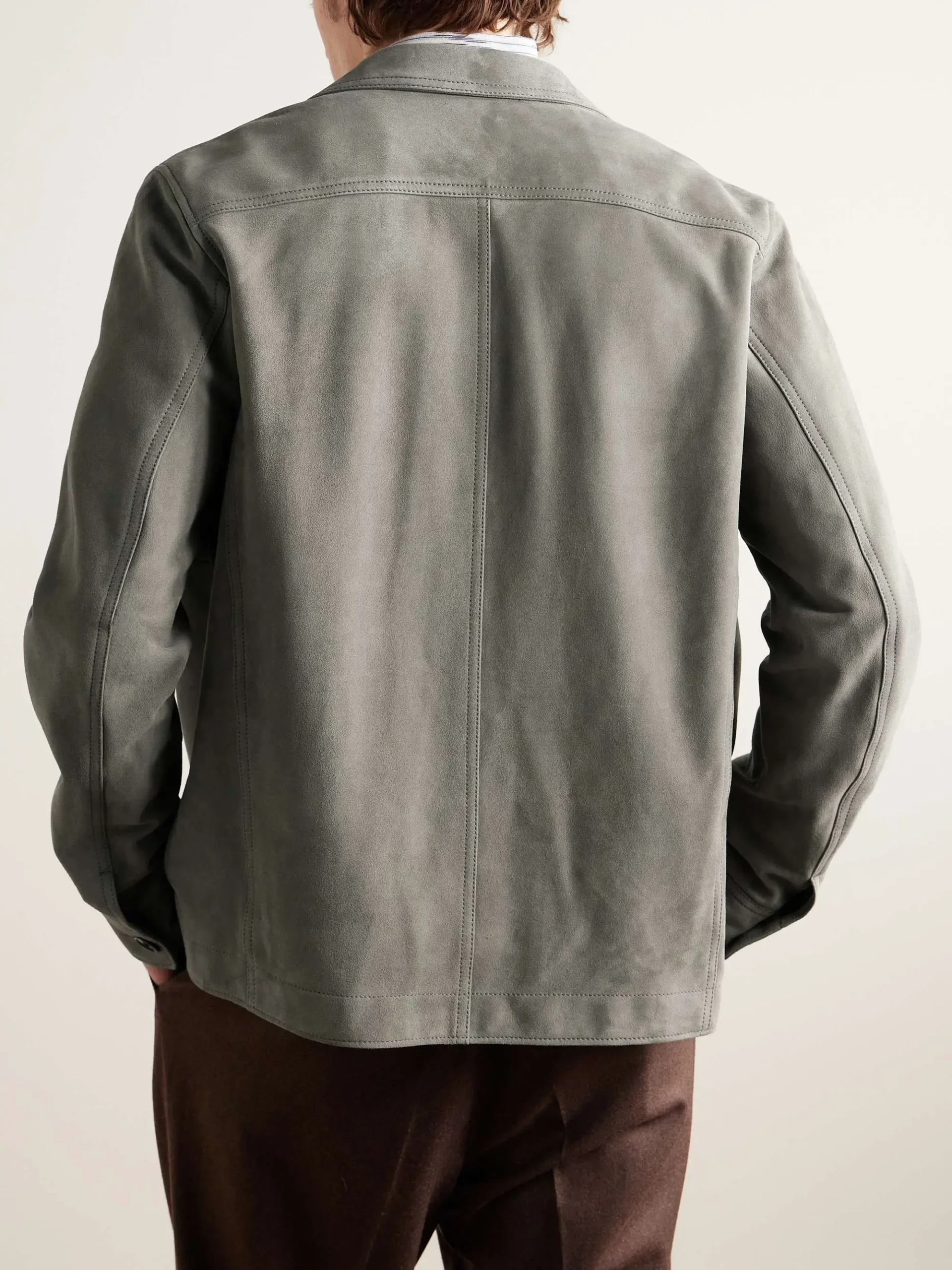 Men's Classic Grey Suede Jacket