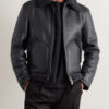 Men's Shearling-Lined Leather Jacket