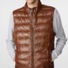 Brown-Men's Quilted Leather Vest-For Men- Lee Leather Jackets-001