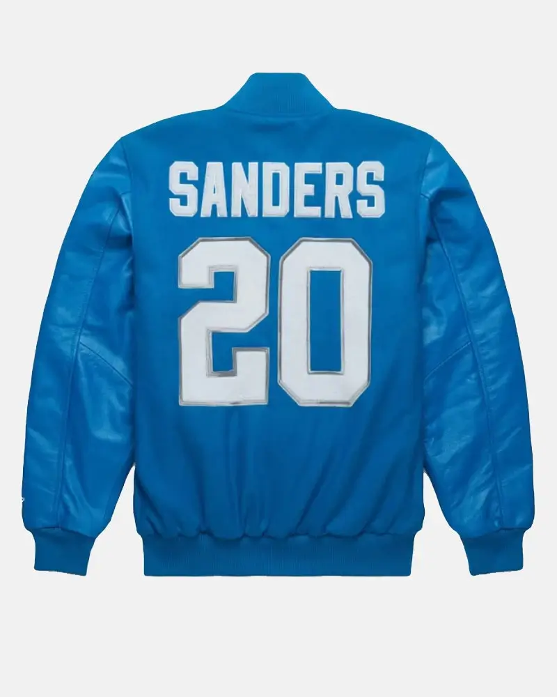 Barry-Sanders-GOAT-Blue-Letterman-Varsity-Jacket-Back