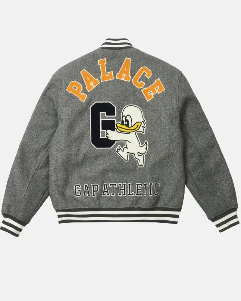 Palace-x-Gap--Grey-Wool-Varsity-Jacket-Back