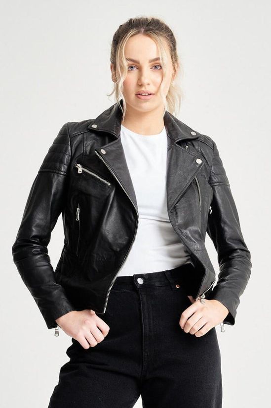 Womens-Black-Biker-Leather-Jacket-Display-Lee-Leather-Jackets