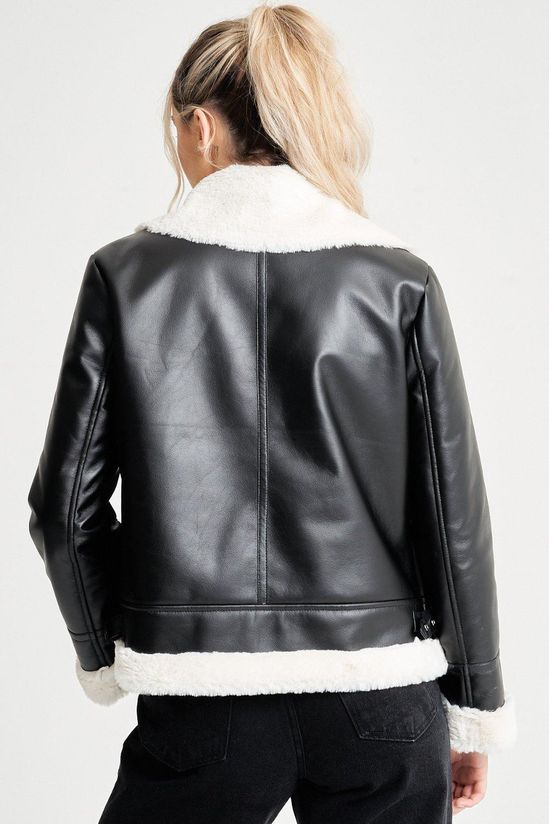 Womens-Black-Sheepskin-Shearling-Leather-Jacket-Back-Lee-Leather-Jackets