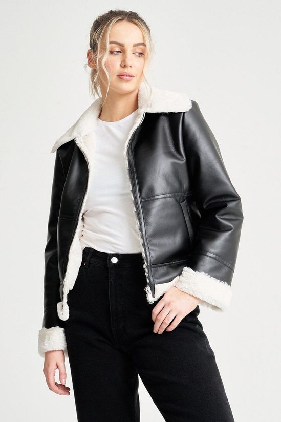 Womens-Black-Sheepskin-Shearling-Leather-Jacket-Display-Lee-Leather-Jackets