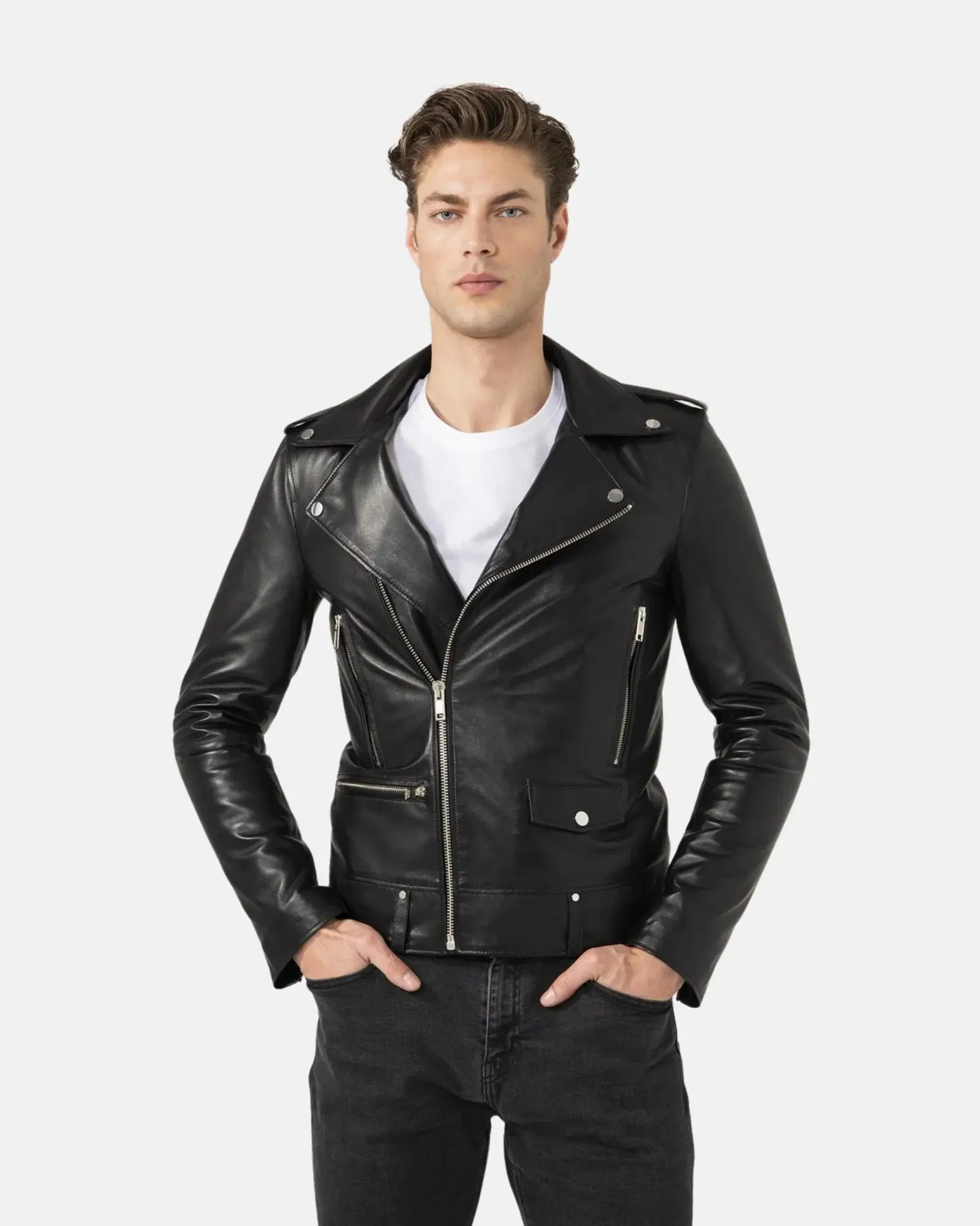 Mens-Black-Biker-Leather-Jacket-Front-Lee-Leather-Jackets