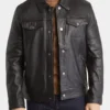 Mens-Black-Trcuker-Leather-Jacket-Front-Lee-Leather-Jackets