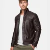 Mens-Dark-Brown-Leather-Cafe-Jacket-Front-Lee-Leather-Jackets