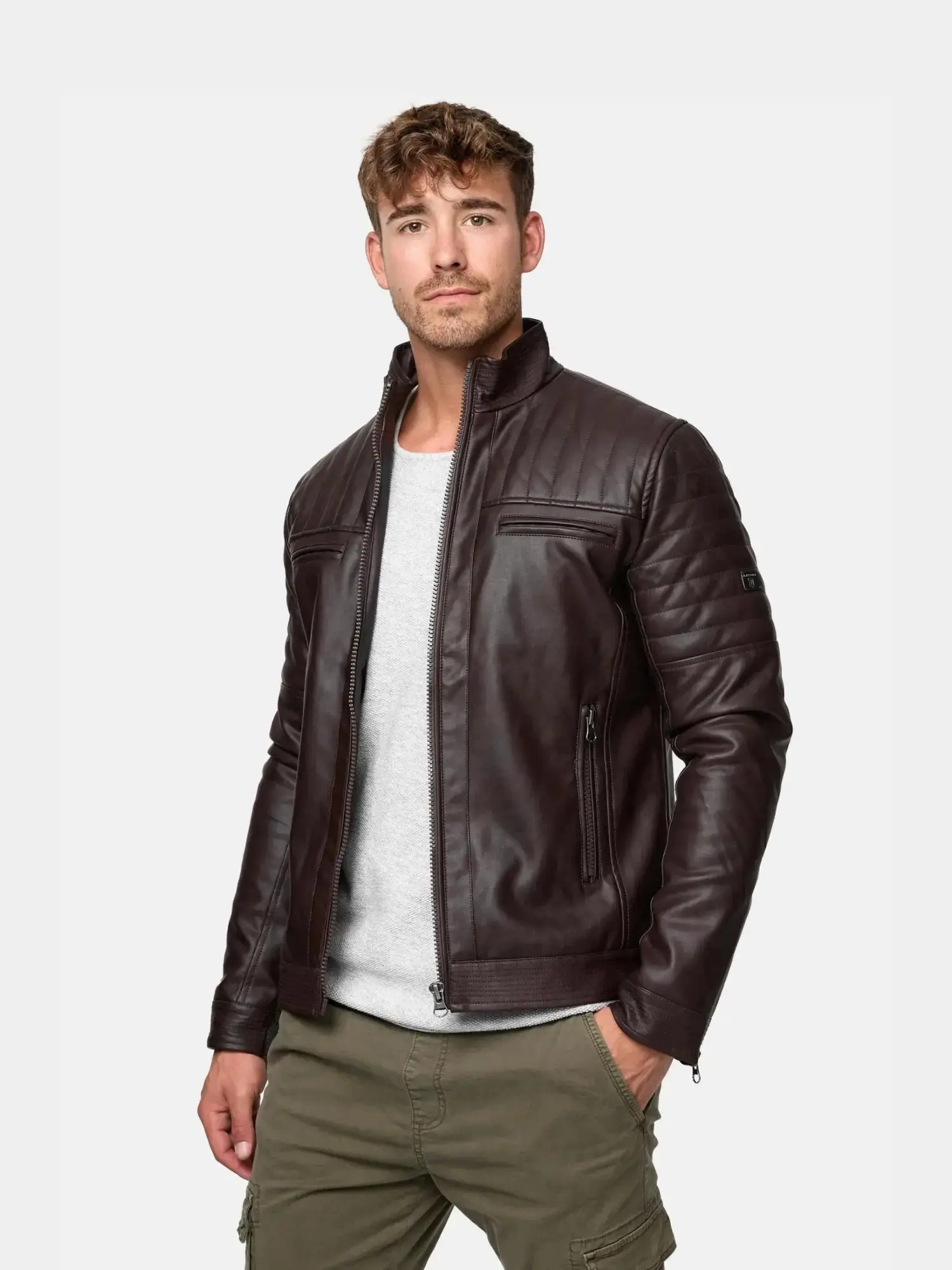 Mens-Dark-Brown-Leather-Cafe-Jacket-Front-Lee-Leather-Jackets