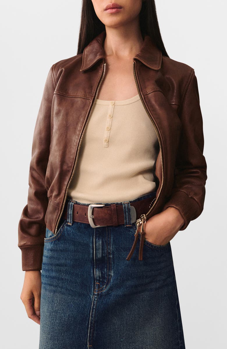 Womens-Brown-Leather-Bomber-Jacket-Front-Lee-Leather-Jackets