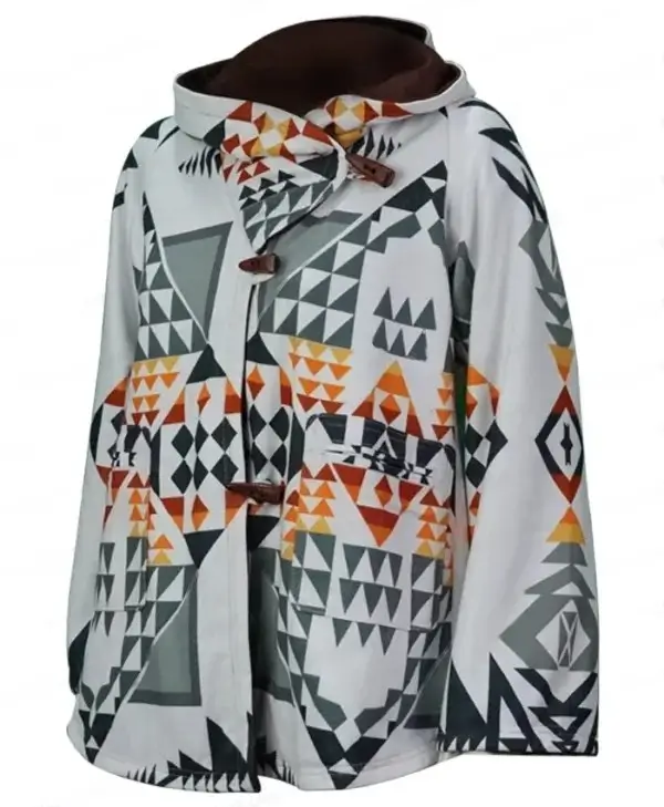 Kelly-Reilly-Yellowstone-Beth-Dutton-White-Poncho-Coat-Lee-Leather-Jackets-Front