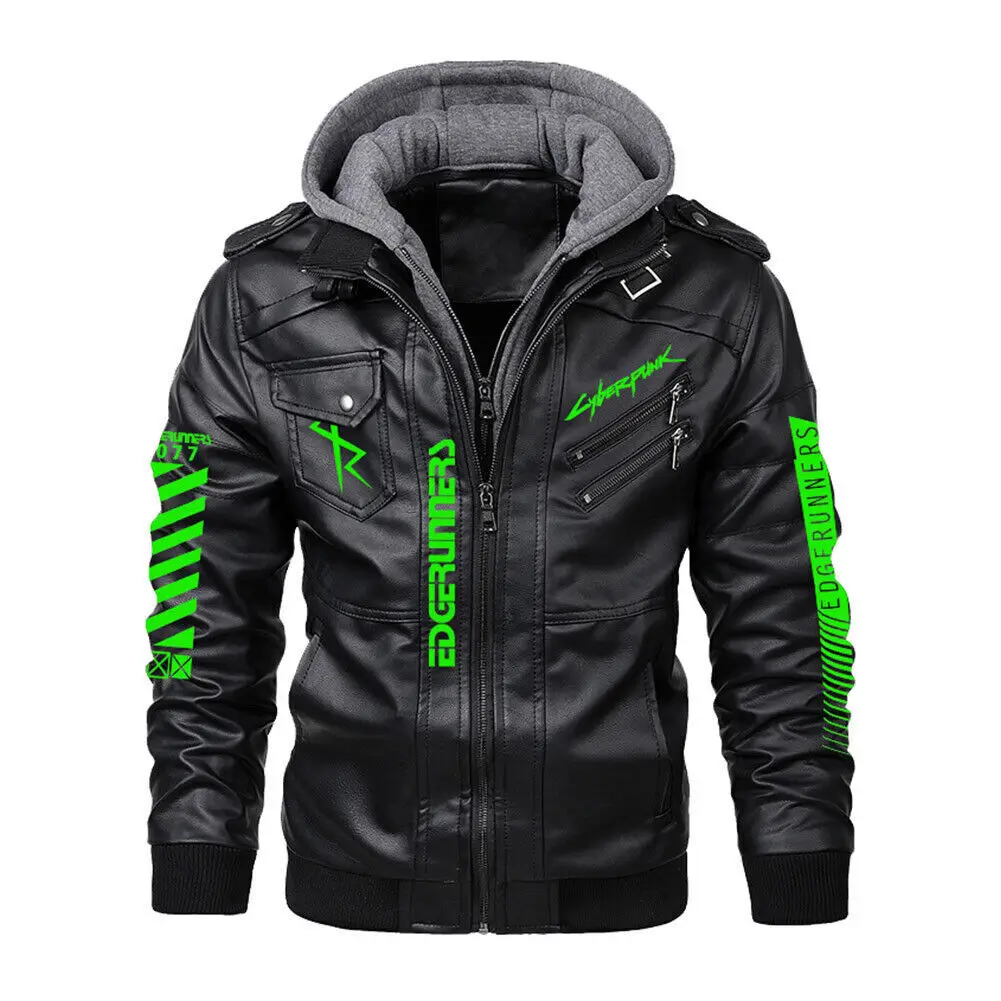 Cyberpunk-Halloween-Gaming-Black-Hooded-Leather-Jacket-2-LeeLeatherjackets