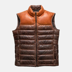 Mens-Leather-Motorcycle-Vest-Tan-and-Brown-Front-Lee-Leather-Jackets