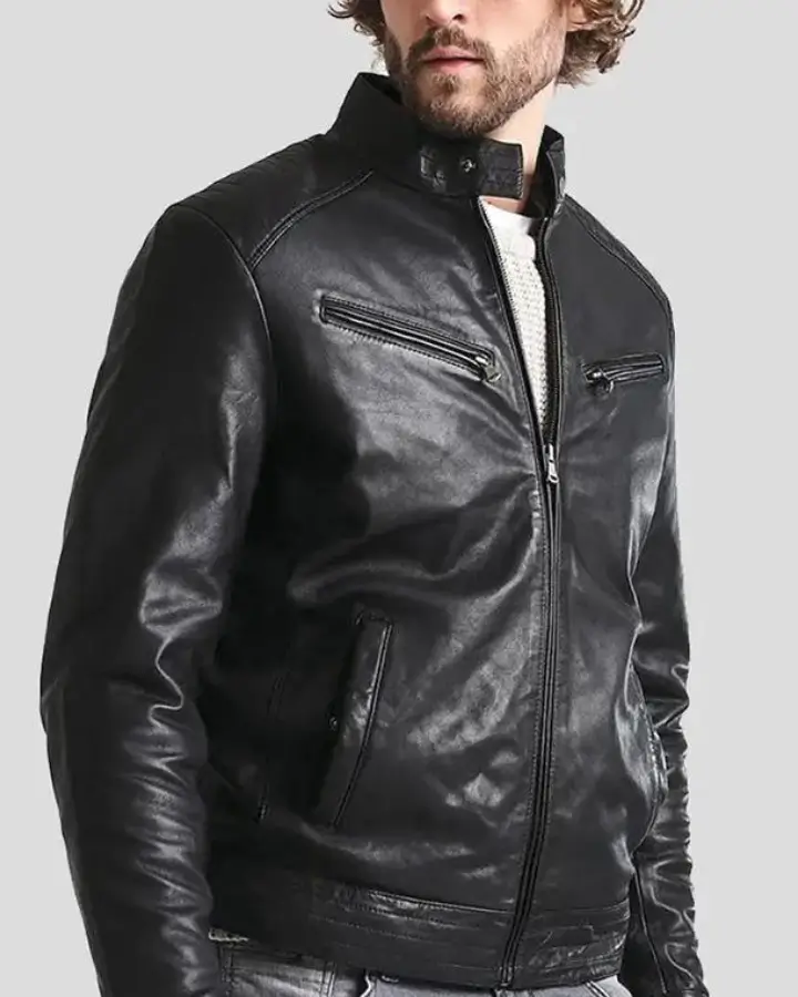 Scott-Black-Leather-Racer-Jacket-Front-Leeleatherjackets