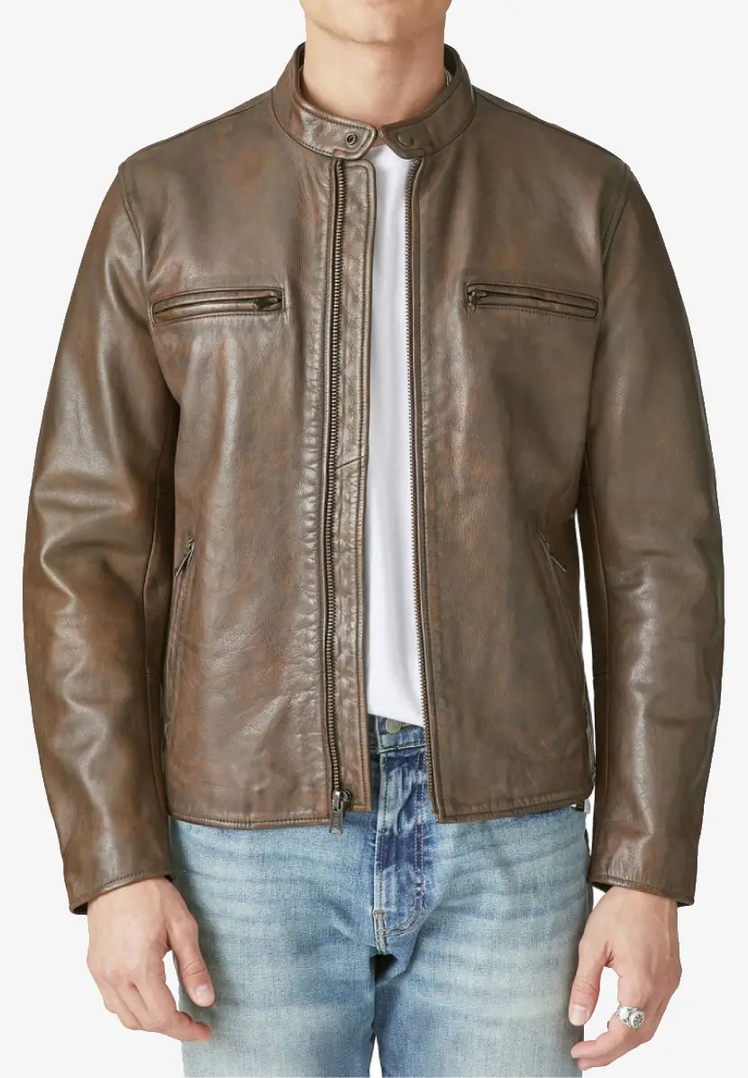 Mens-Brown-Cafe-Racer-Leather-Jacket-Front-Lee-Leather-Jackets